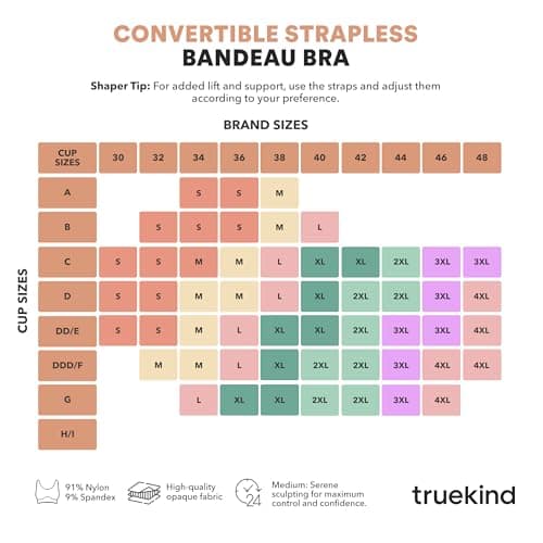 Truekind Wireless Strapless Bra, Plus Size Tube Top for Women
