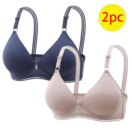 Wireless Push Up Bra for Plus Size Women Solid Color Breathable Bralette