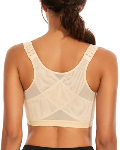 newlashua Women's Posture Corrector Bra with Front Closure Back Support
