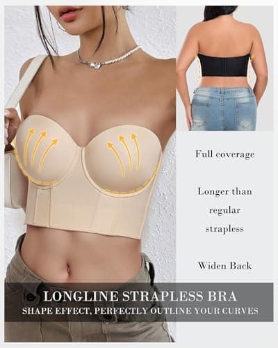 HACI Women's Anti-Slip Underwire Corset Bra Top