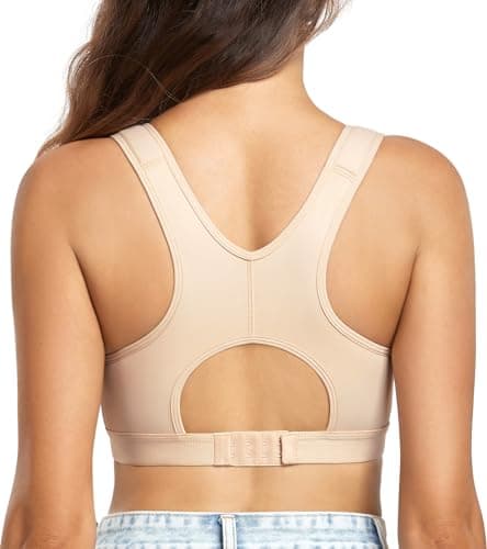 DotVol Women's Front Closure Wireless Adjustable Wide Strap Post-Surgery Bra