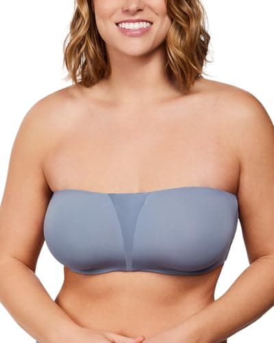 HSIA Women's Smoke Blue Strapless Plus Size Anti-Slip Underwire Bra