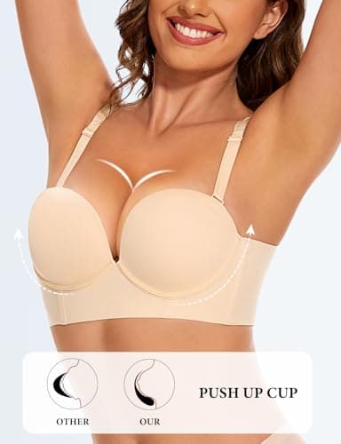 Upushall Balconette Push-Up Bra with Back Smoothing