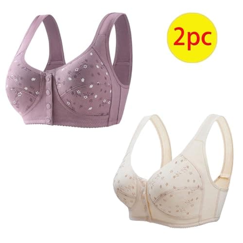 Daisy Button Down Wireless Sports Bra for Women