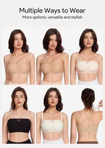 HBselect Seamless Non-Slip Silicone Padded Bandeau Bralette