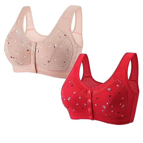 Hnodov Glamorette Snap Front Bra for Older Women