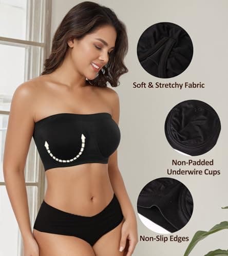 DotVol Women's Underwire Bralette Tube Top Multiway Bralette