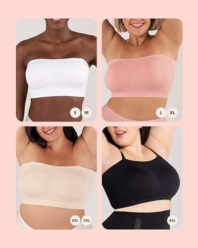 Shapermint Plus Size Strapless Bra - Free Clear Straps Bandeau Top