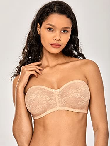 DOBREVA Women's Multiway See-Through Underwire Bra