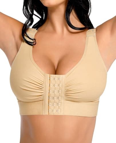 FeelinGirl Post-Surgery Compression Bra with Front Closure & Adjustable Straps