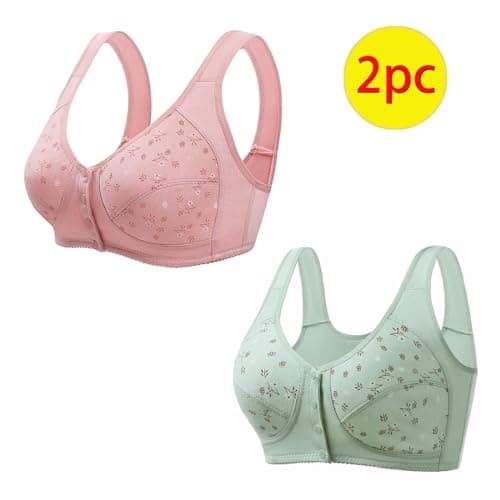 Daisy Button Down Wireless Sports Bra for Women