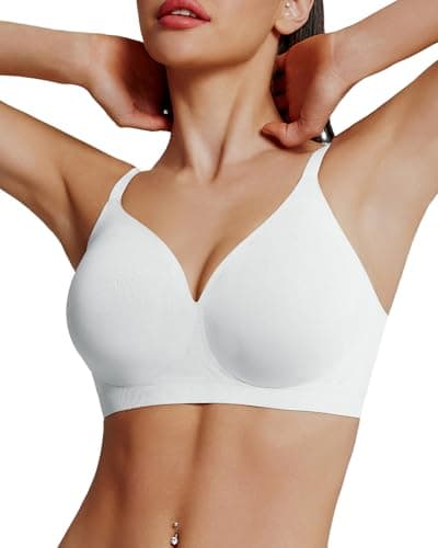 HORISUN Full Coverage V Neck Push Up Wireless Bra for Women