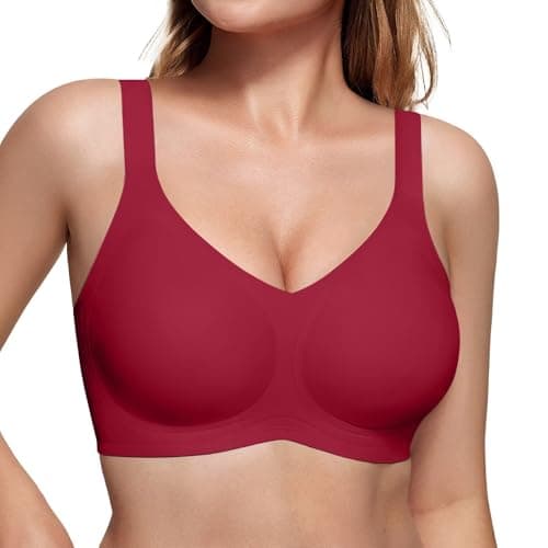 Vertvie Women's Wireless Push-Up Sports Bra with Underarm Smoothing