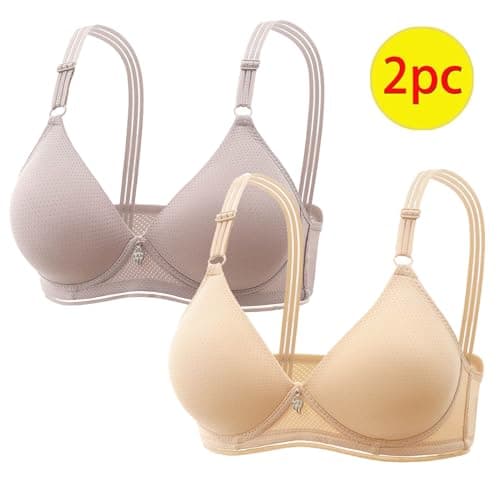Wireless Push Up Bra for Plus Size Women Solid Color Breathable Bralette