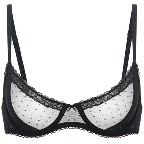 DOBREVA Women's Plus Size Demi Underwire Balconette Bra