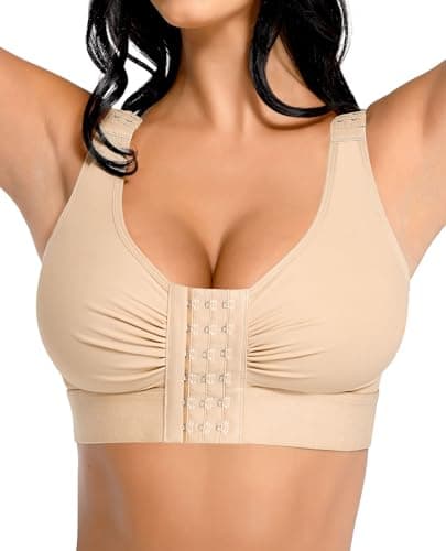 FeelinGirl Post-Surgery Compression Bra with Front Closure & Adjustable Straps