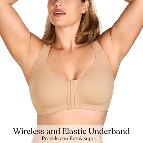HSIA Women's Front Closure Posture Minimizer Bra - Plus Size Back Support