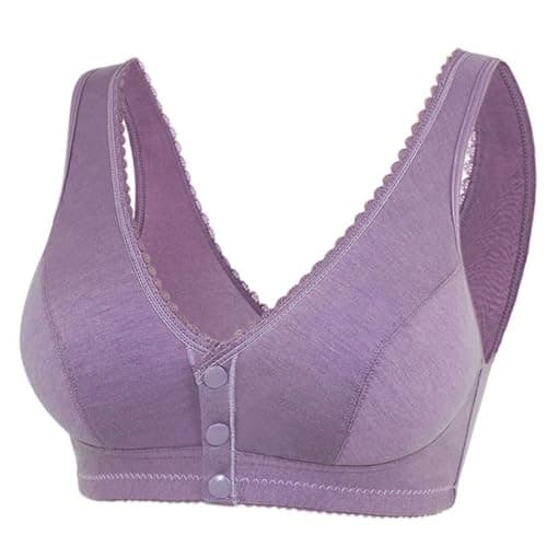 Front Snap Cotton Bras for Women - Full Support, Comfortable, No Underwire