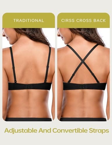Wingslove Comfortable Everyday Push Up Plunge Bra with Padded Underwire