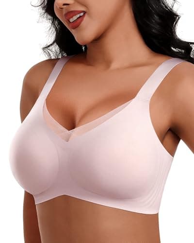 HORISUN Seamless Mesh Lace Bras for Women Wireless Full Coverage Deep V Bralettes
