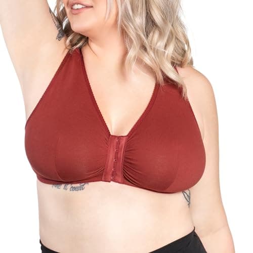 LEADING LADY Women's Cotton Front-Closure Leisure Bra