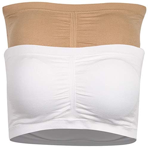 DD Demoiselle Women's Seamless Strapless Bralette 3/2 Packs
