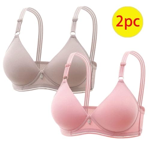 Wireless Push Up Bra for Plus Size Women Solid Color Breathable Bralette