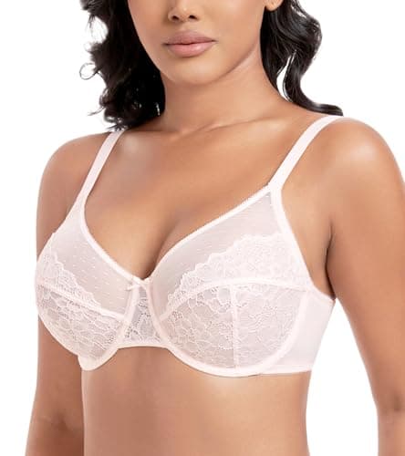 DotVol Women's Plus Size Full Coverage Sexy Lace Underwire Bra Minimizer