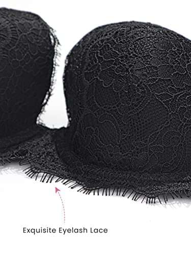 DOBREVA Plus Size Demi Balconette Bra with Demi Coverage and Underwire Support