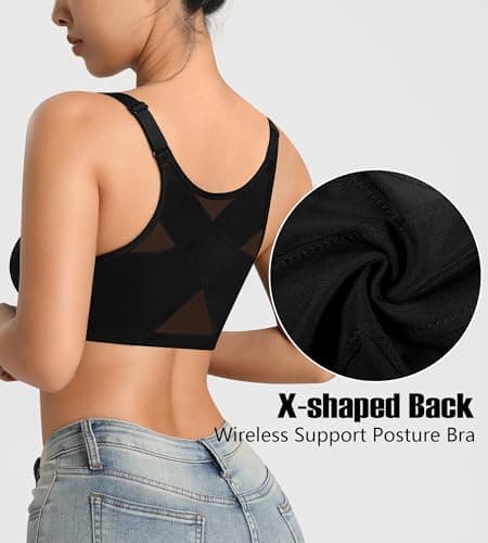 Irocue Women's Front Closure Posture Corrector Bra