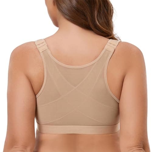 MELENECA Women's Plus Size Post Surgery Wirefree Back Support Bra