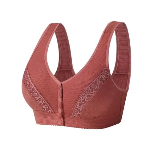 Front Snap Cotton Bras for Women - Full Support, Comfortable, No Underwire