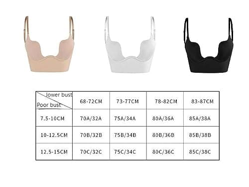 Folenzu Plunge Push-up Bra, Black, Size 36C