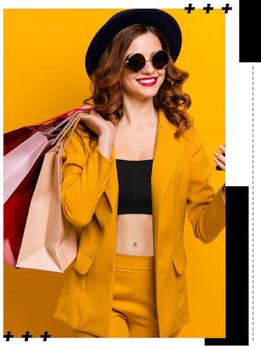 Geyoga 6 Pc Women's Bandeau Bralette Non-Padded Stretch Crop Top