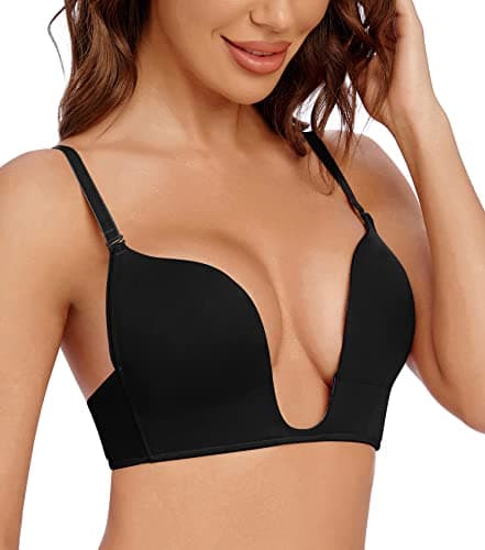 Wekofi Women's Deep V Plunge Bras for Convertible Low Back Style
