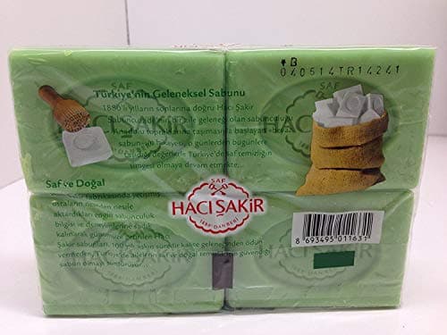 Haci Sakir Olive Oil and Honey Soap - 4 Pack, 175g each - Pure Turkish Natural Soap