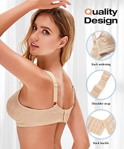 Wingslove Women's Wireless Minimizer Bra Plus Size