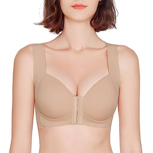 FallSweet Women's Close Front Push-Up Wire-Free Seamless Bra for Comfort