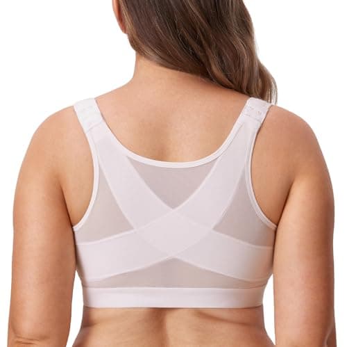 Front Closure Posture Wireless Back Support Bra for Women