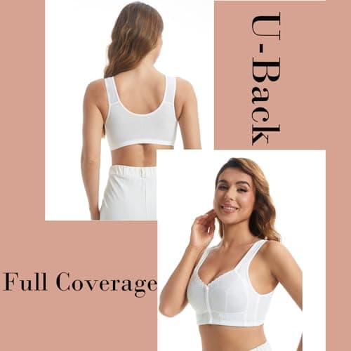 FHTECO Thin Cup Wireless Bras for Older Women