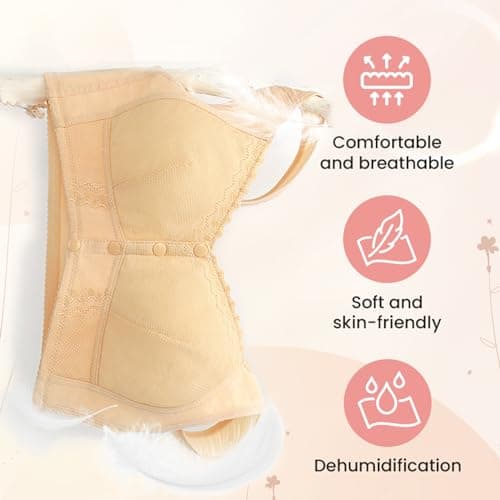 FHTECO Thin Cup Wireless Bras for Older Women