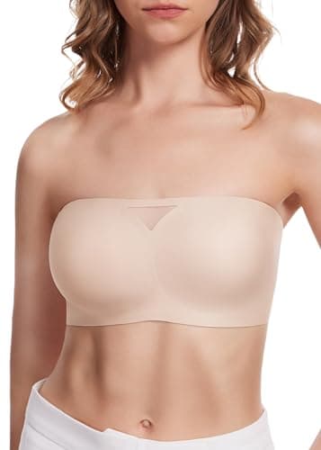 HBselect Seamless Non-Slip Silicone Padded Bandeau Bralette