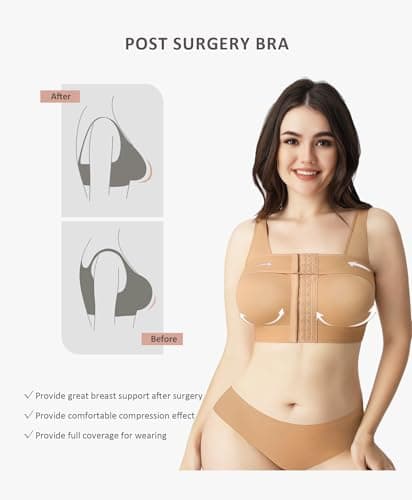 FeelinGirl Post-Surgery Bra with Front Closure & Breast Support