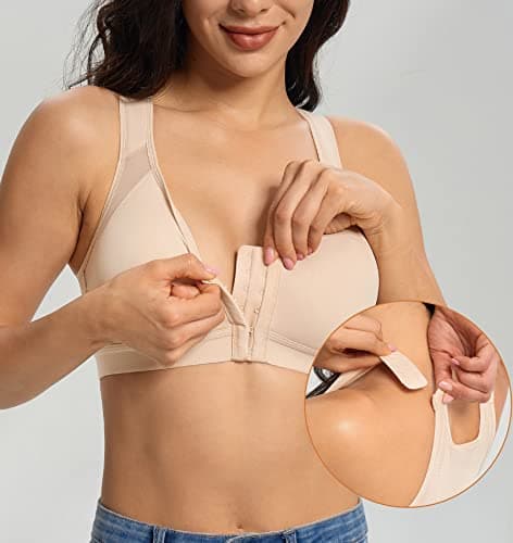 Lemorosy Women's Full Coverage Posture Back Wirefree Bra - Comfort & Double Support