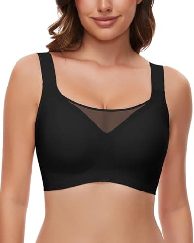 WOWENY Wireless Minimizer Bras for Women V-Neck Padded Bralettes