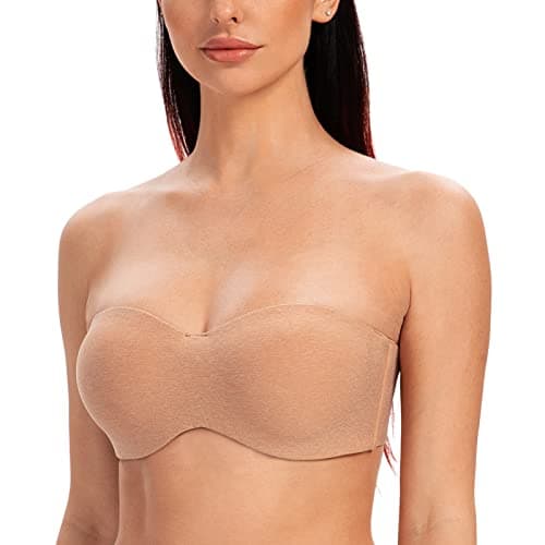 MELENECA Women's Underwire Strapless Bra for Large Bust Minimizer