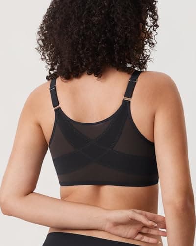 Delimira Women's Comfortable Plus Size Underwire Sheer Mesh Bra