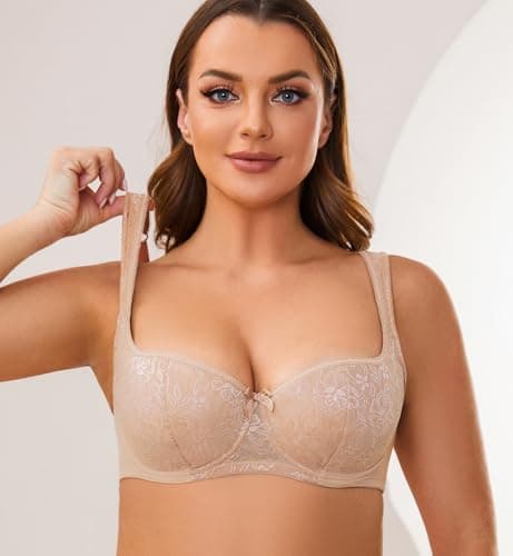 MELENECA Women's Padded Balconette Bras with Underwire