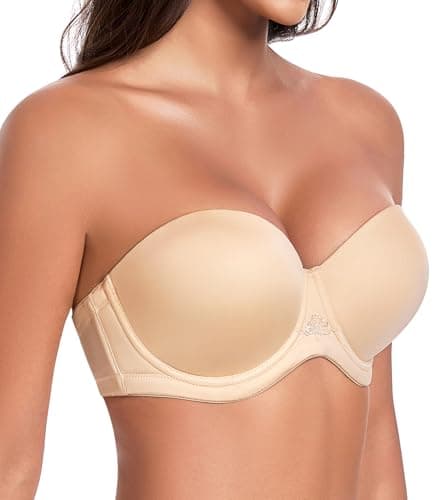 HACI Full Figure Plus Size Underwire Strapless Red Carpet Bra