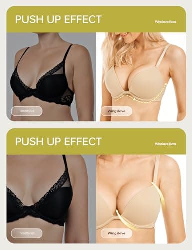 Women's Push-Up Bra with Deep V Plunge